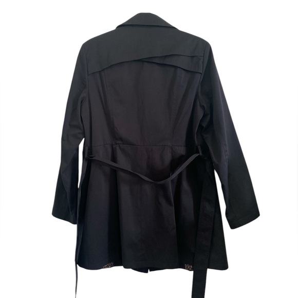 Via Spiga Trench Coat Lined Belted Large Womens Jacket Black - Picture 15 of 16
